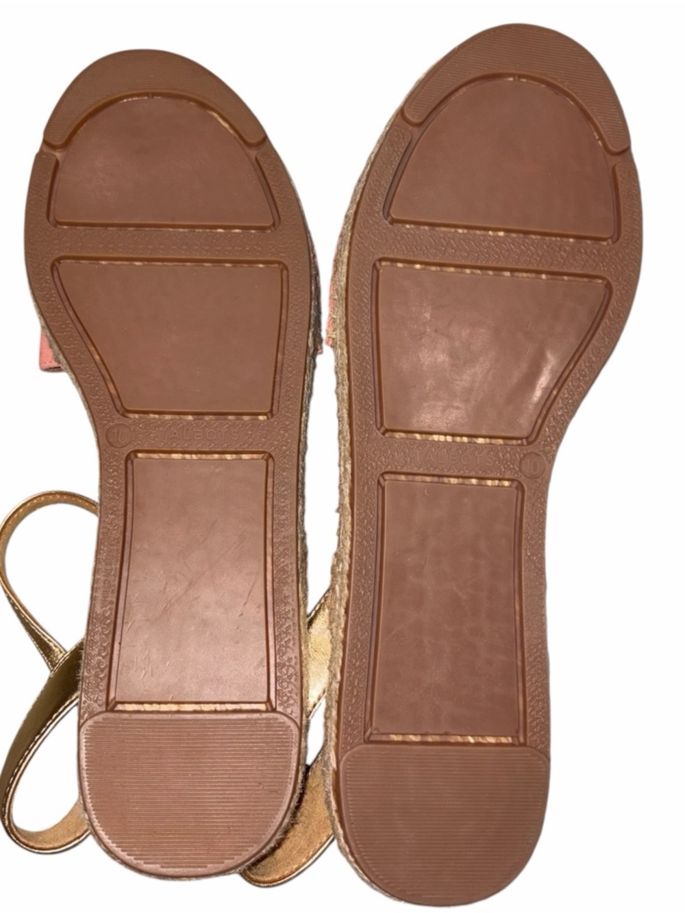 NEW Talbots Coral Suede & Gold Leather Izzy D’Orsay Espadrille Flats Sandals 10 - Picture 10 of 10